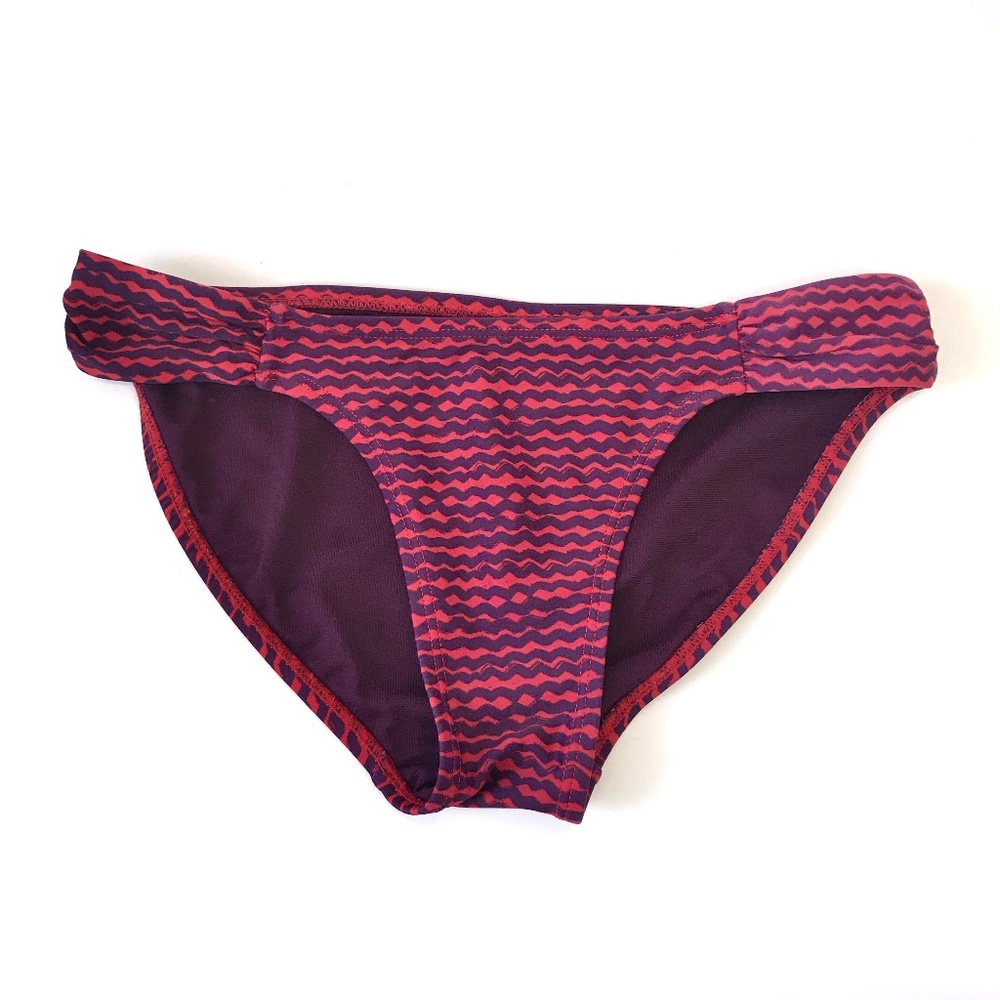 Old Navy Pink/Purple Zig Zag Ruched Bikini Bottom